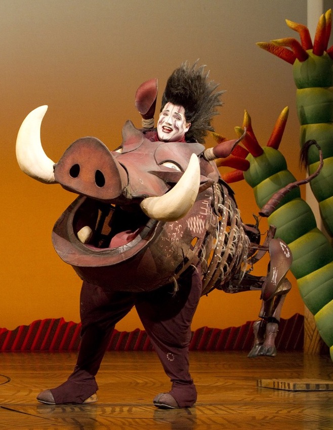 Ben Jeffrey as Pumbaa in Disney's The Lion King