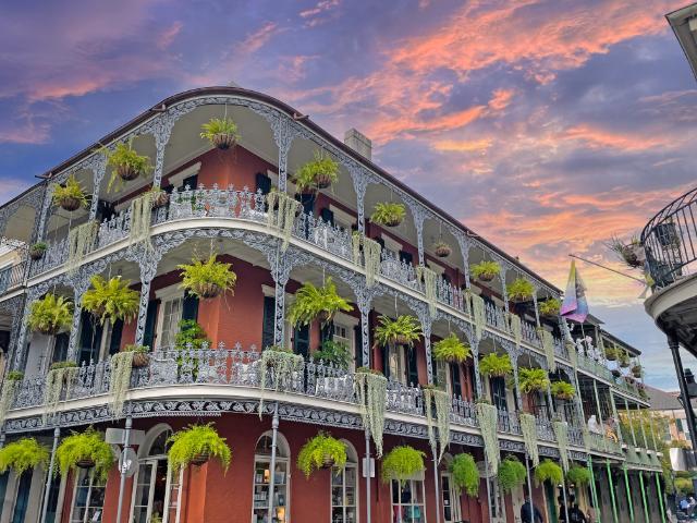 Building on Bourbon Street in New Orleans